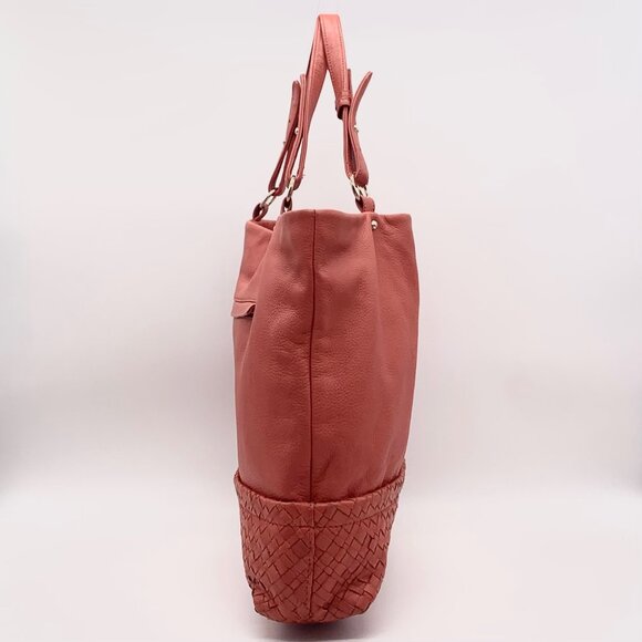 Elliot Lucca Red Pebbled Leather Cartagena Tote Bag - Picture 3 of 11